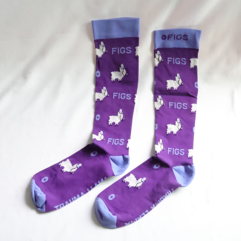 Figs Purple Llama Compression Knee-High Socks